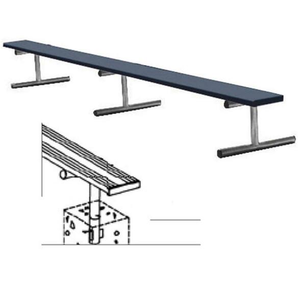 Sport Supply Group 15 Ft. Permanent Bench Without Back - Blue BEPD15C